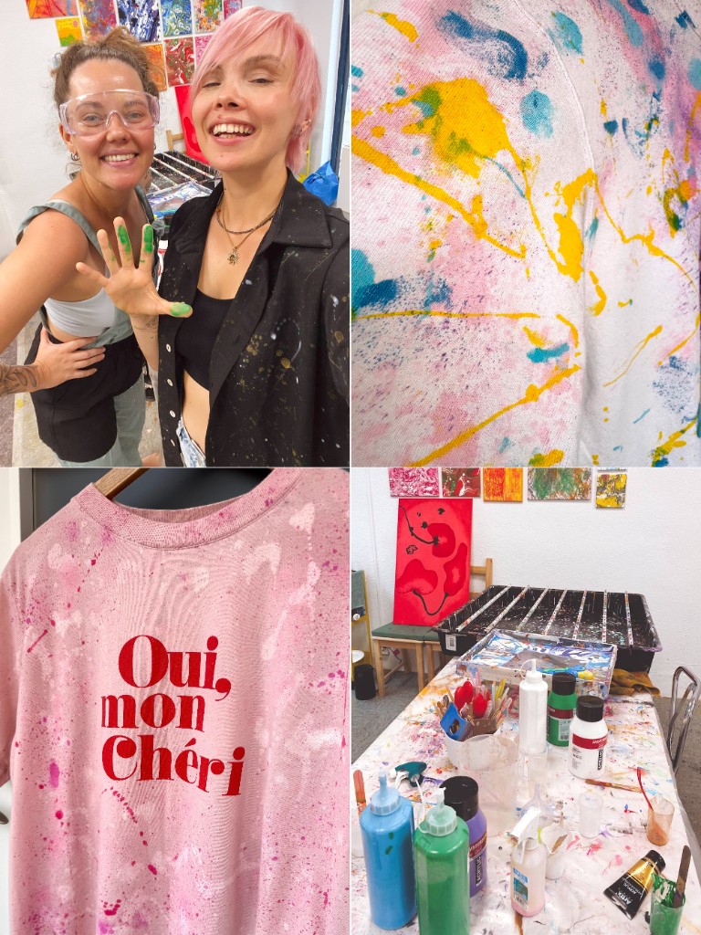 Customizing clothes with abstract painting